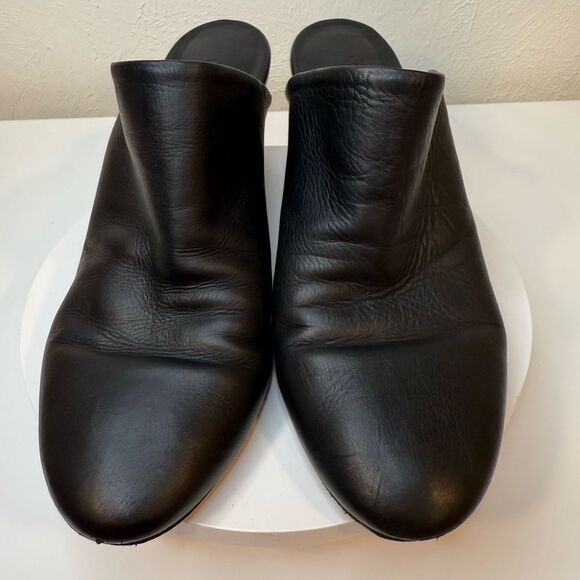 Vince Black Leather 3” Block Heel Mules, Size 6 - Picture 1 of 4